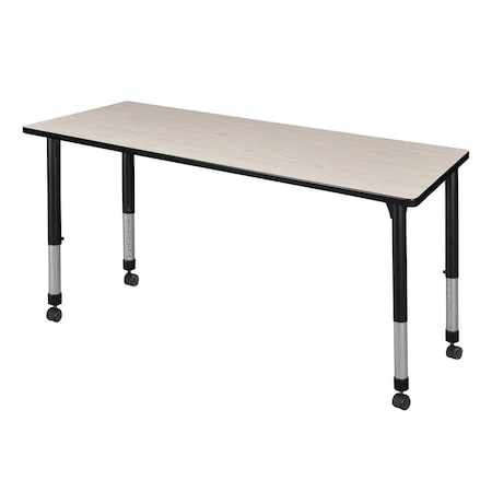 Regency Rectangular Mobile Tables, 60 W, 30 L, 23-34 H, Wood, Metal, Maple MT6030PLAPCBK